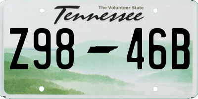 TN license plate Z9846B