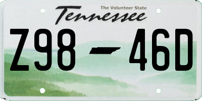 TN license plate Z9846D