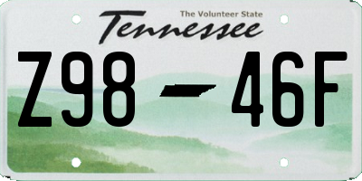 TN license plate Z9846F