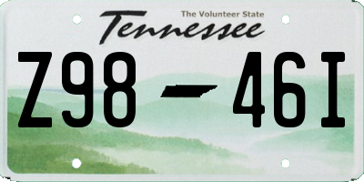 TN license plate Z9846I