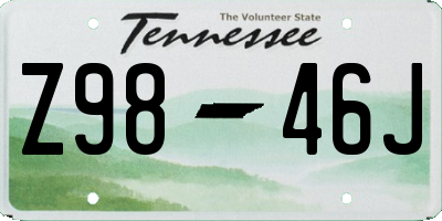 TN license plate Z9846J