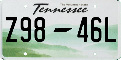 TN license plate Z9846L