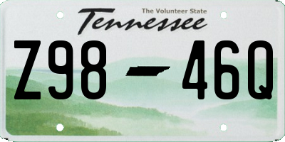 TN license plate Z9846Q