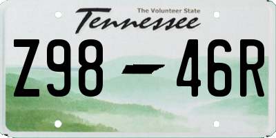 TN license plate Z9846R