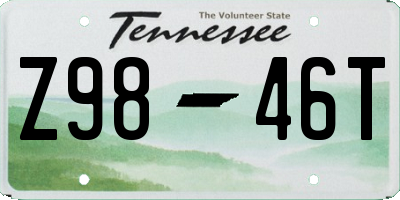 TN license plate Z9846T