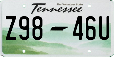 TN license plate Z9846U