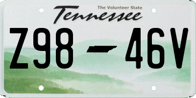 TN license plate Z9846V