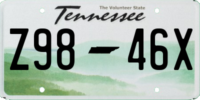 TN license plate Z9846X