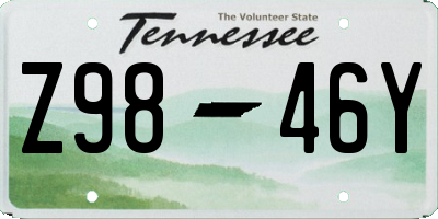 TN license plate Z9846Y