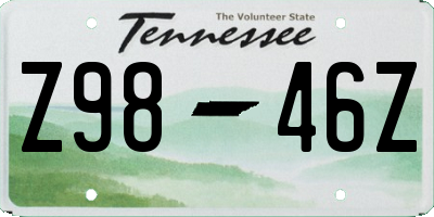 TN license plate Z9846Z