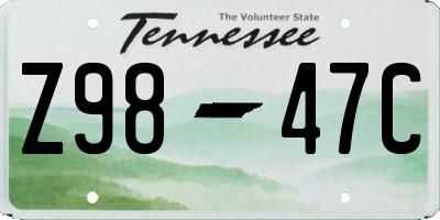 TN license plate Z9847C