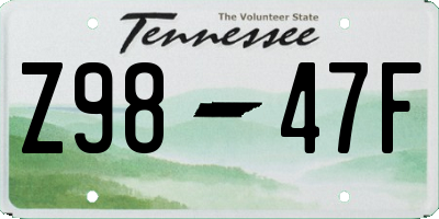 TN license plate Z9847F