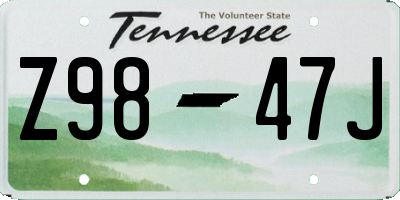 TN license plate Z9847J