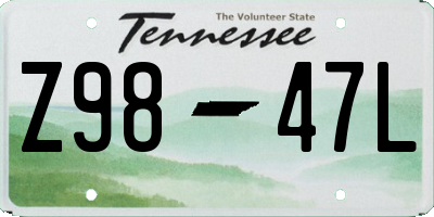 TN license plate Z9847L