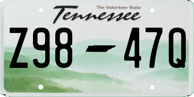 TN license plate Z9847Q