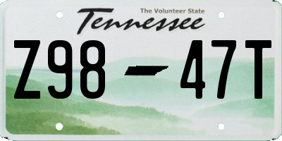 TN license plate Z9847T