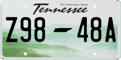 TN license plate Z9848A