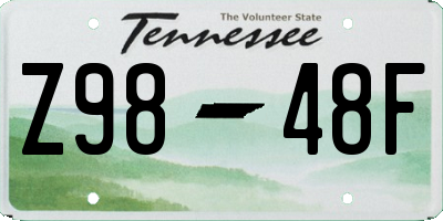 TN license plate Z9848F