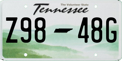 TN license plate Z9848G