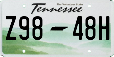 TN license plate Z9848H