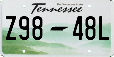 TN license plate Z9848L