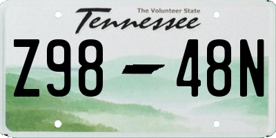 TN license plate Z9848N