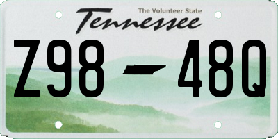 TN license plate Z9848Q