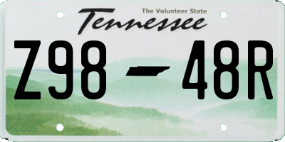 TN license plate Z9848R