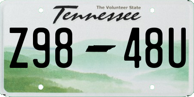 TN license plate Z9848U