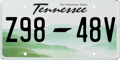 TN license plate Z9848V