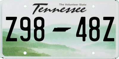 TN license plate Z9848Z