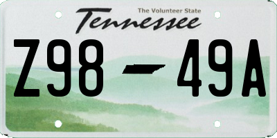 TN license plate Z9849A