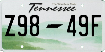 TN license plate Z9849F