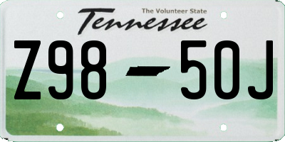 TN license plate Z9850J