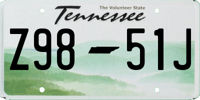 TN license plate Z9851J