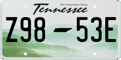 TN license plate Z9853E