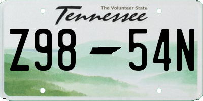 TN license plate Z9854N