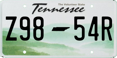 TN license plate Z9854R