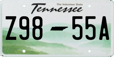 TN license plate Z9855A