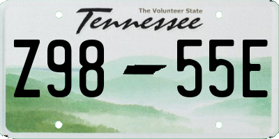 TN license plate Z9855E