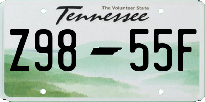 TN license plate Z9855F