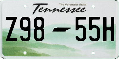 TN license plate Z9855H