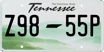 TN license plate Z9855P