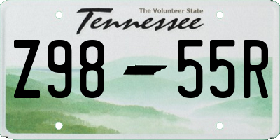 TN license plate Z9855R