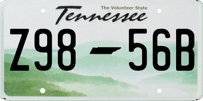 TN license plate Z9856B
