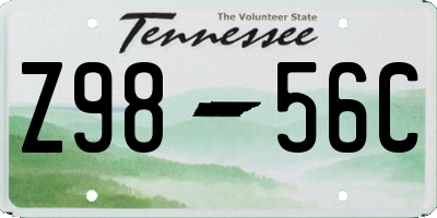 TN license plate Z9856C