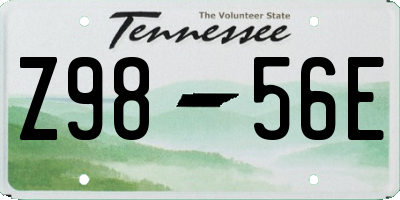 TN license plate Z9856E