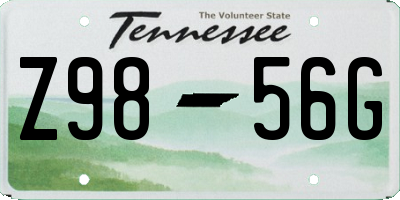 TN license plate Z9856G