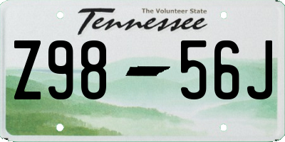 TN license plate Z9856J