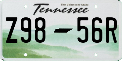 TN license plate Z9856R